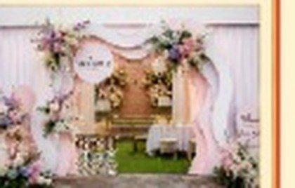 Peach Floral Round Backdrop