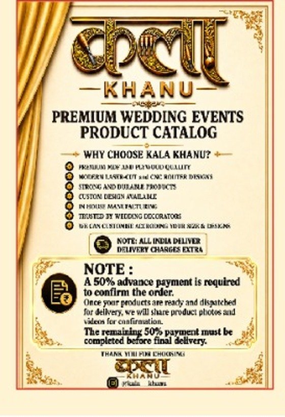 Kala Khanu premium wedding events product catalog